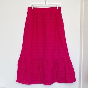 Time and Tru Women's Cotton Eyelet Midi Skirt